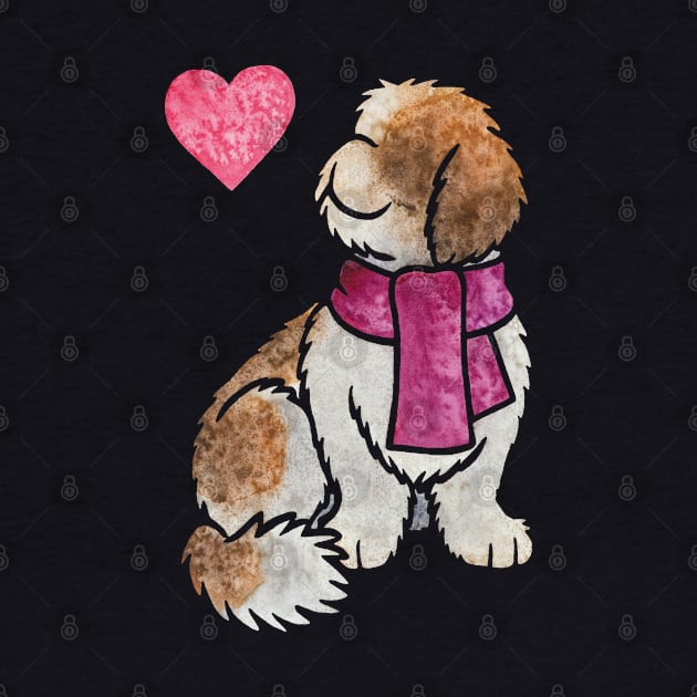 Watercolour Shih Tzu by animalartbyjess